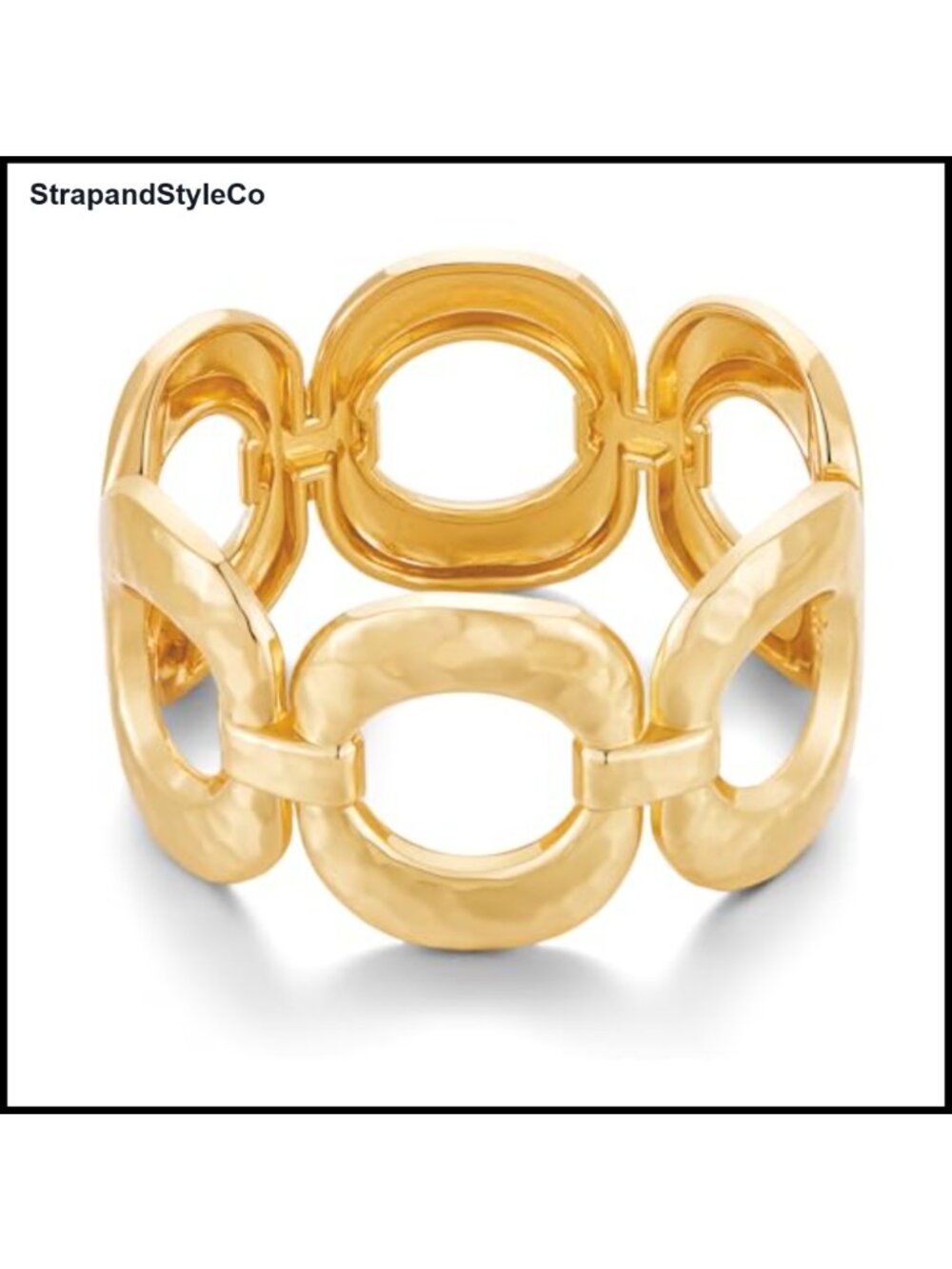 Chunky Gold Plated Hinged Bangle Cuff Bracelet Statement Women's Jewelry